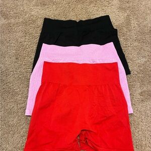 Women's Shorts in Black, Pink, and Red